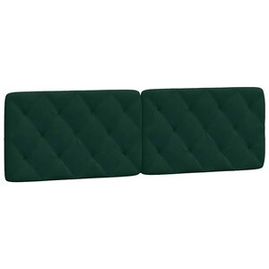 vidaXL Coussin de tête de lit vert foncé 160 cm velours