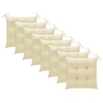vidaXL Chaises de jardin lot de 8 avec coussins Bois de teck massif