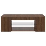 vidaXL Meuble TV avec lumières LED Chêne marron 90x39x30 cm