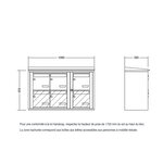 Bloc collectif Leabox 3x2  grade 3  simple face  extérieur  fixation murale  gris clair ral 7035 finition brillante