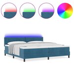 vidaXL Lit à ressorts avec matelas Bleu foncé 200 x 200 cm Velours