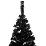 vidaXL Arbre de Noël artificiel pré-éclairé et boules noir 180 cm PVC