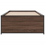vidaXL Cadre de lit chêne marron 100x200 cm bois d'ingénierie et métal