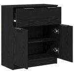 Buffet en Chêne Noir 60x30x70 cm en Bois d'Ingénierie