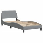 vidaXL Cadre de lit Dover gris clair 90x200 cm tissu