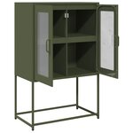 vidaXL Buffet haut vert olive 68x39x107 cm acier