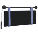 vidaXL Tête de lit suspendue Avec lumière LED Bleu denim Tissu
