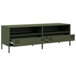 vidaXL Meuble TV vert olive 135x39x43 5 cm acier laminé à froid