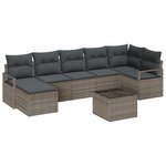vidaXL Ensemble de canapé de jardin 8 Pièces Gris Poly rotin