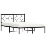 vidaXL Cadre de lit métal sans matelas avec tête de lit noir 140x190cm