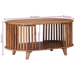 vidaXL Table basse faite main Marron Teck 85 x 50 x 40 cm