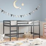 vidaXL Lit mezzanine enfants échelle 90x200 cm bois pin massif