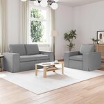 vidaXL Canapé 2 Pièces Gris clair 182 x 80 x 82 cm tissu