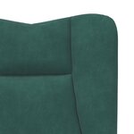 Chaise Relaxante vidaXL Velours Vert Foncé