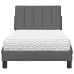 vidaXL Lit avec matelas gris foncé 80x200 cm tissu