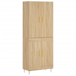 vidaXL Buffet haut Chêne sonoma 69 5x34x180 cm Bois d'ingénierie