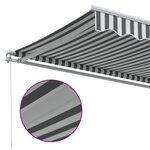 vidaXL Auvent manuel rétractable anthracite et blanc 450x350 cm