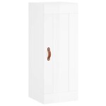 vidaXL Buffet haut Blanc brillant 34 5x34x180 cm Bois d'ingénierie