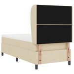 vidaXL Lit à ressorts avec matelas - crème 100x200 cm tissu