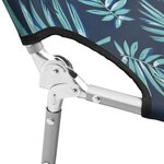 vidaXL Chaise longue pliable coussin de tête Acier Motif de feuilles