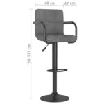 vidaXL Tabourets de bar lot de 2 gris clair tissu