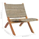 vidaXL Chaise de relaxation rotin kubu naturel et bois d'acajou massif