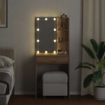 vidaXL Coiffeuse avec LED chêne artisanal 60x40x140 cm