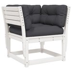 vidaXL Salon de jardin 5 Pièces avec coussins blanc bois massif de pin
