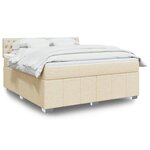 vidaXL Sommier à lattes de lit avec matelas Crème 180x200 cm Tissu