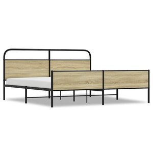 vidaXL Cadre de lit en métal sans matelas chêne sonoma 200x200 cm