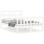 vidaXL Cadre de lit sans matelas blanc 140x200 cm bois de pin massif