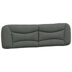 vidaXL Coussin de tête de lit Hvar gris foncé 183 cm tissu