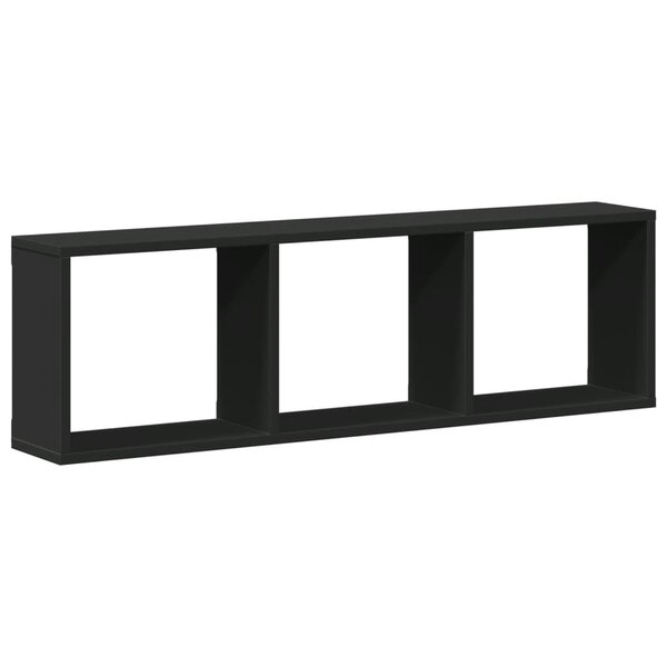 vidaXL Armoire murale 100x16x30 cm noir bois d'ingénierie