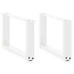 vidaXL Pieds de table basse en U  2 pièces  blanc  50 x (30-31) cm  acier