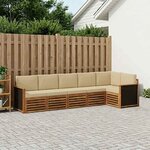 vidaXL Ensemble de canapé d'angle avec coussin 5 Pièces Naturel