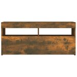 vidaXL Meuble TV avec lumières LED Chêne fumé 90x35x40 cm