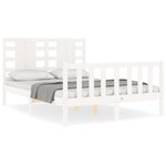 vidaXL Cadre de lit sans matelas blanc bois de pin massif