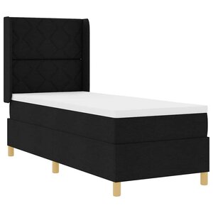 vidaXL Lit à ressorts avec matelas Noir 140 x 200 cm tissu