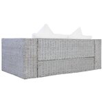 vidaXL Ensemble de canapés 2 Pièces avec coussins Gris Rotin naturel