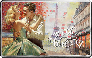 Pièce de monnaie en Cupronickel - Argent 500 Francs g 100 Millésime 2024 VALENTINE DAY POSTCARD