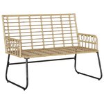 vidaXL Banc de jardin Marron Noir Crème Rotin synthétique et acier