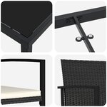 vidaXL Ensemble de salle à manger pour jardin 3 Pièces Noir Poly rotin