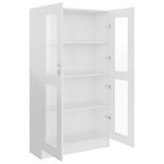 vidaXL Armoire vitrine Blanc brillant 82 5x30 5x150 cm Bois ingénierie