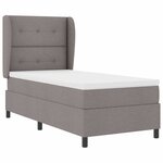vidaXL Lit à ressorts avec matelas Taupe 80 x 200 cm tissu