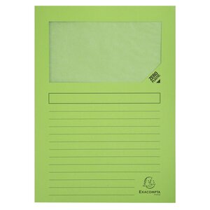 Paquet De 25 Chemises À Fenêtre Forever 130g/m2 - 22x31cm - Vert Pré - X 16 - Exacompta