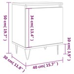 vidaXL Tables de chevet 2 Pièces noir 40x30x50 cm bois d'ingénierie