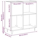 vidaXL Meuble à vinyles avec étagère chêne artisanal 85 x 38 x 89 cm