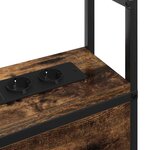 vidaXL Headboard de Rangement avec Station de Charge Chêne fumé 150 cm