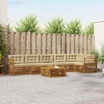 vidaXL Ensemble de canapés d'extérieur 7 pc Naturel et Beige