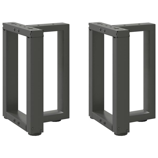 vidaXL Pieds de table basse en T  2 pièces  anthracite  28 x 25 x (42-43) cm  acier